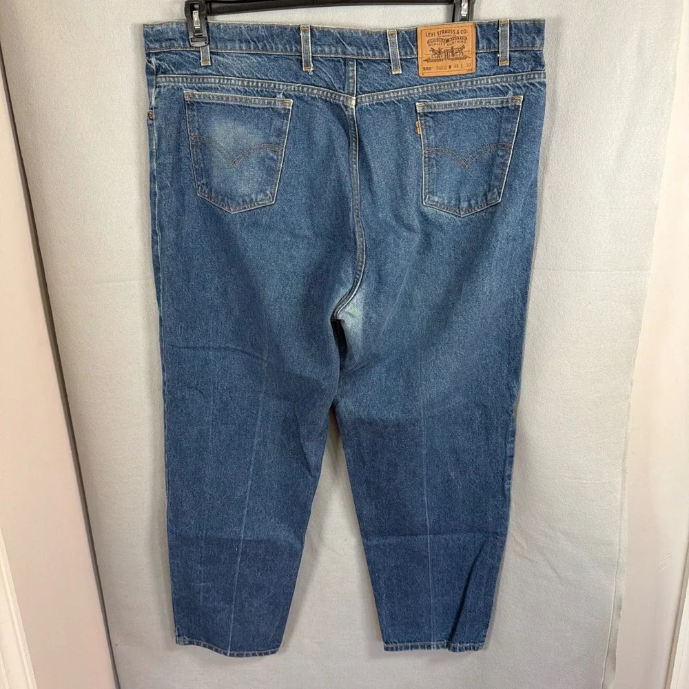 Levi's Jeans Men VTG 46x30 Blue 550 Relaxed Fit Tapered Leg Orange Tab Denim